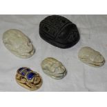 5 EGYPTIAN TOMB SCARAB BEETLES