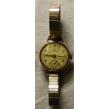 RECORD 9CT GOLD LADIES WRISTWATCH