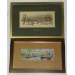 CASHS LTD EDITION STATE COACH & CANAL BARGES SILKWORKS FRAMED