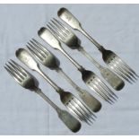 SILVER 6 DESSERT FORKS LONDON 1833 272.8G