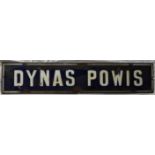 ENAMEL SIGN DYNAS POWIS 40'X8'