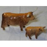 BESWICK HIGHLAND BULL & CALF