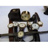 ROTARY WRISTWATCH, 6 MODERN WATCHES & LASCELLS ALARM CLOCK