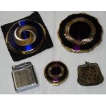 2 STRATTON COMPACTS PILL BOX, CIGARETTE LIGHTER & PURSE