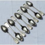 SILVER 9 DESSERT SPOONS LONDON 1842 WILLIAM EATON 447.6G