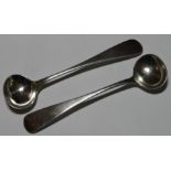 SILVER EXETER PAIR OF SALT SPOONS WILLIAM WOODMAN 1824