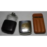 HIP FLASK & CIGAR CASE