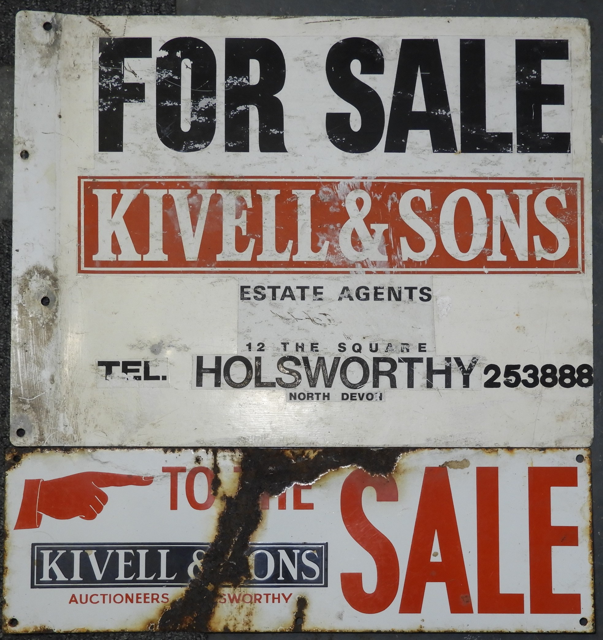 KIVELL & SONS FOR SALE & TO THE SALE SIGNS