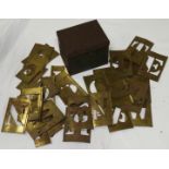 1950'S WAR DEPOT BRASS STENCIL KIT IN BOX