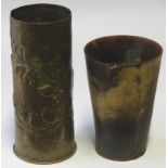 TRENCH ART VASE & HORN BEAKER