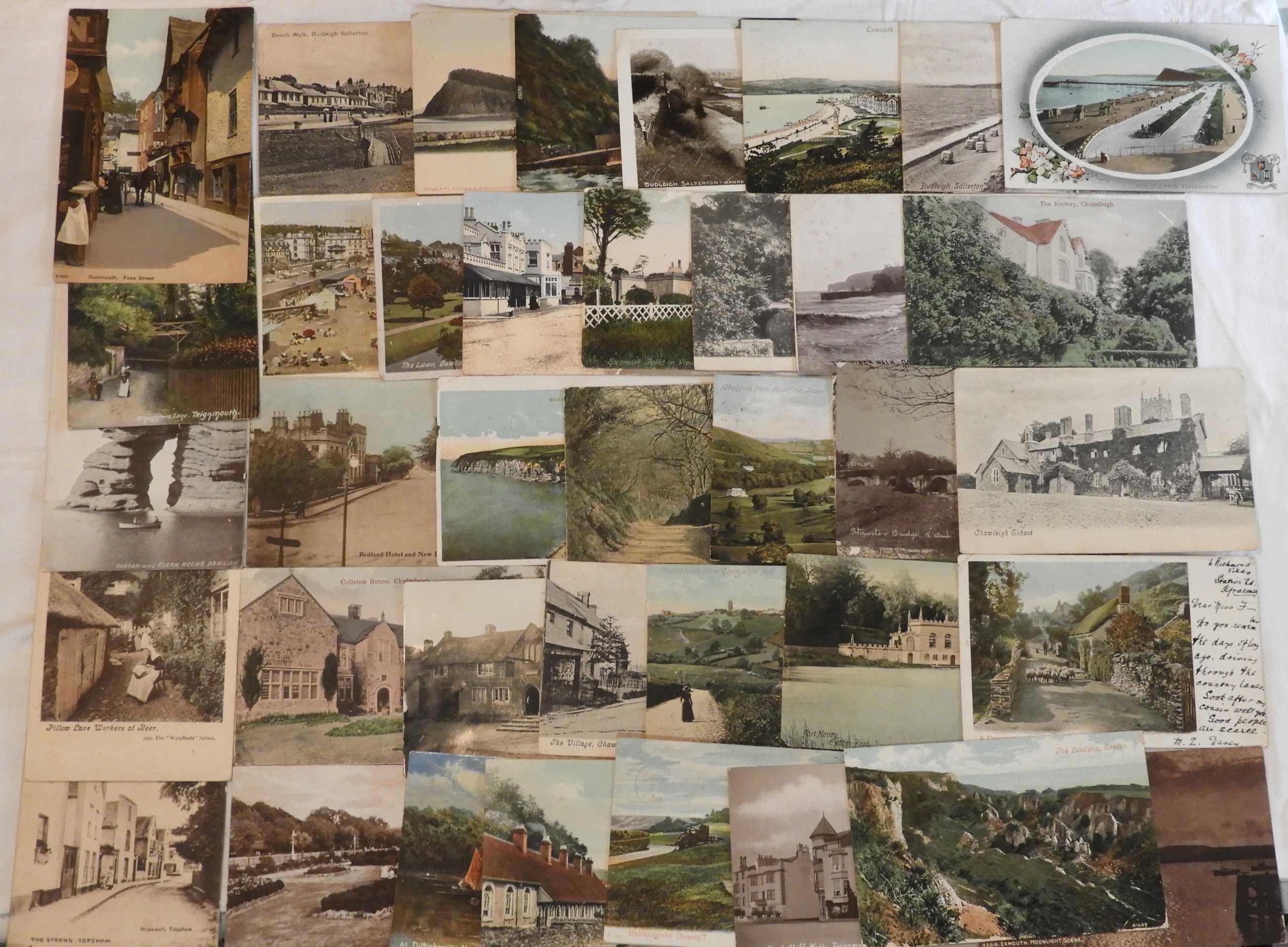 POSTCARDS 28 S.DEVON INCL TEIGNMOUTH, EXMOUTH & BUDLEIGH SALTERTON