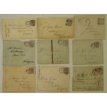 STAMPS 9 VICTORIA COVERS -BIDEFORD, TORRINGTON, HOLSWORTHY,BUDE & STRATTON TO J.TURNER HIGHWAY