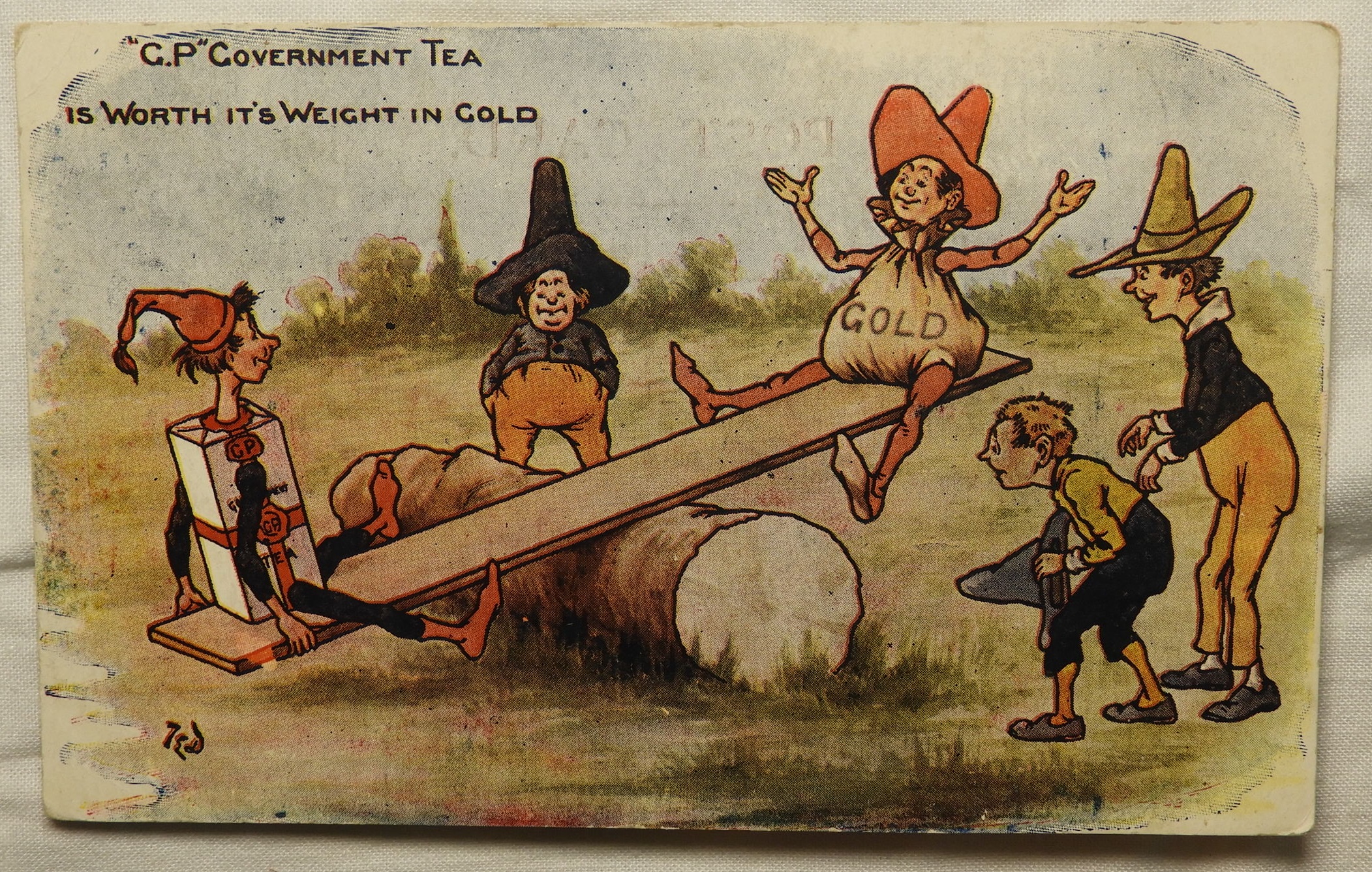 POSTCARDS G.P.GOVERNMENT TEA IS WORTH ITS WEIGHT IN GOLD