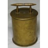 TRENCH ART BRASS POT WITH LID 303 BULLET HANDLE