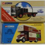 CORGI CLASSICS BOXED PANTECHICON SET & AEC 4 WHEEL FLATBED WITH BARRELS