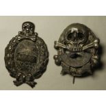 GERMAN TANK MEMORIAL & ANOTHER SKULL & CROSSBONES BADGE