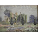 GEORGE G.BRANSCOMBE 1916 WATERCOLOUR BRAMPTON BRYAN CASTLE, HEREFORD 15'X11'