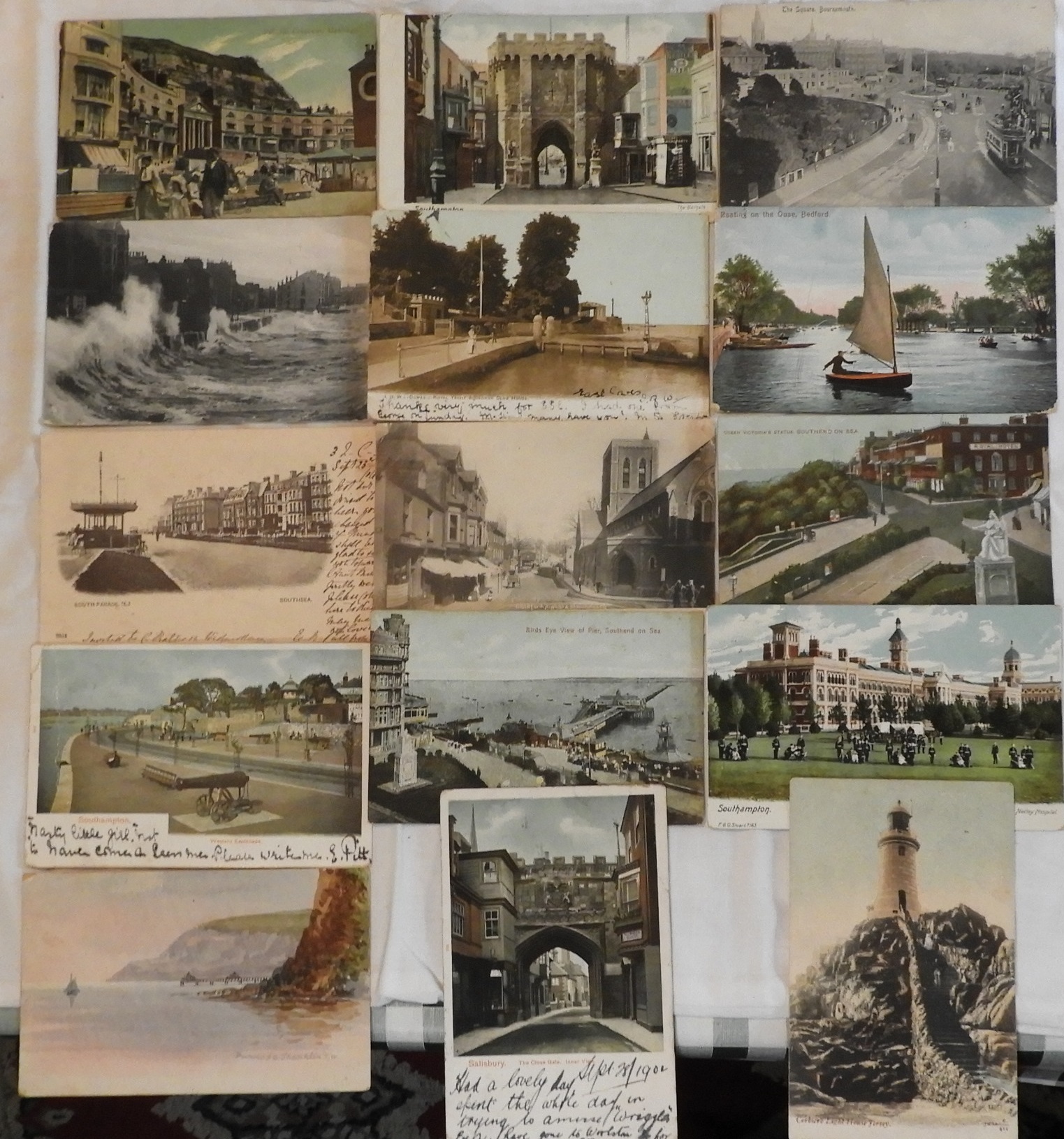 POSTCARDS 15 SOUTH COAST, JERSEY, I.O.W