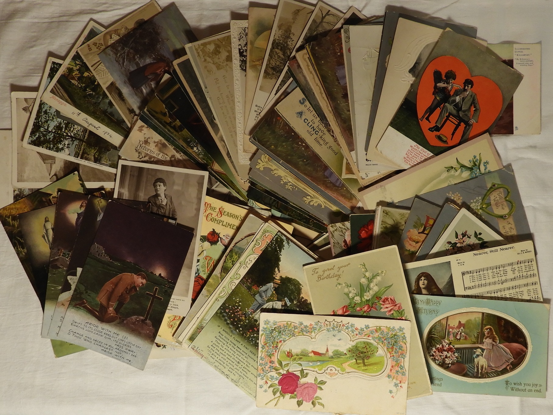 POSTCARDS LARGE QUANTITY GREETINGS, SONGS & OTHERS