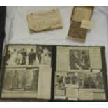 OLD SCRAPBOOK, LAUNCESTON GUIDE, BOX SCROLLS FROM BIBLE & TESTAMENT DEPT,P.O CHAMBERS, GANDY ST,