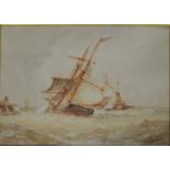 F.J.ALDRIDGE WATERCOLOUR SAILING OUT 15'X11'