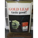 ADVERTISING ILLUMINATED SIGN GOLD LEAF CIGARETTES 32'X22'