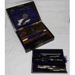 CASED DRAUGHTSMANS SET WITH PAINT TRAY A.G THORNTON