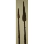 2 WOODEN & METAL SPEARS