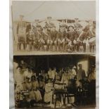 POSTCARDS 2 PHOTOGRAPHIC WINKLEIGH DEVON BRASS BAND 1906 & DEVON DAIRY SCHOOL AT COLERIDGE