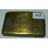 JAPANESE DECOR CIGARETTE CASE MARKED STERLING INSIDE