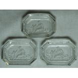 3 GLASS SALT DISHES