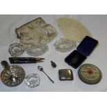 BOX OF COLLECTABLES INCL TASTEVIN, PENS ETC