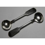 PAIR EXETER SALT SPOONS JOHN STONE 1855