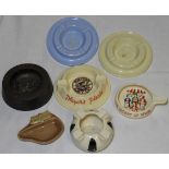 2 ROTEX AIRCRAFT PLASTIC ASHTRAYS, PLAYERS PLEASE, FRANKLYNS CUTTY SHAGG, DOULTON SANDERMAN PORT & 2