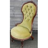 BUTTON BACK LOW SEATED VICTORIAN NURSING CHAIR