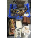 BOX OF ODDS INCL SEALING WAX & SPECTACLES