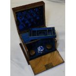 WALNUT FITTED JEWELLERY BOX WITH KEY