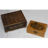 MAUCHLINE WARE BOX HASTINGS CASTLE & MARQUETRY ONE