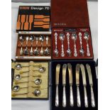 VINER, ONEIDA & OTHER BOXED SPOONS & KNIVES