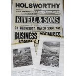 2 X 1930/31 HUXTABLE & WILLIS OKEHAMPTON DEVON CALENDERS & 1930 KIVELL & SONS HOLSWORTHY POSTER