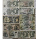 BANKNOTES 9X £1 & 2 OTHERS