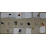 GEMSTONES SET ON GLASS SLIDES