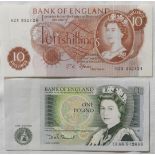 BANKNOTES FORDE 10 SHILLING & SOMERSET £1