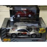 MAISTO 1/18 SCALE MERCEDES BENZ CLK GTR & 1961 PORCHE 356B COUPE