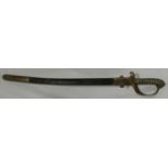 NAVAL SWORD & SCABBARD-DUDLEY PORTSMOUTH 29 1/2' BLADE