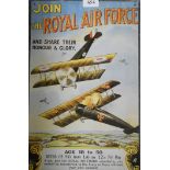 REPRODUCTION RAF RECRUITMENT TIN POSTER