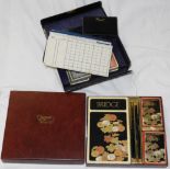 BRIDGE CARD SET & LEATHER BOXED PIQUET SET