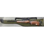 BSA .22 AIR RIFLE WITH 4X28 SIGHT & SLEEVE