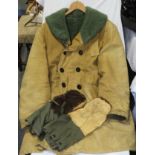 KOREAN 3/4 COLD WEATHER COAT DATED 1952-MADE BY SCOTT LEATHER MONTREAL SIZE 40 & COLD WEATHER