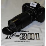 NIKON F301 CAMERA WITH TAMRON 70-210 LENS